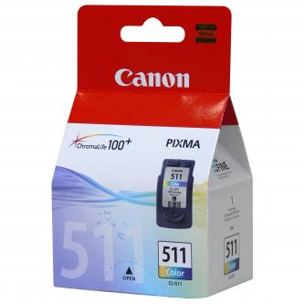 Obrazek Canon 511 (CL-511) 2972B010 originální inkoustová kazeta blistr, barva náplně tříbarevná, výtěžnost cartridge 245 stran