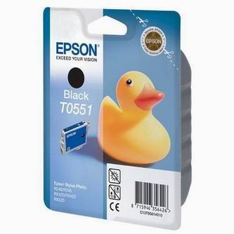 Obrazek Epson T0551 C13T05514010 originální inkoustová kazeta, barva náplně černá, výtěžnost cartridge 290 stran