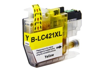 Obrazek Brother LC-421 LC421Y kompatibilní inkoustová kazeta, barva náplně žlutá, výtěžnost cartridge 600 stran